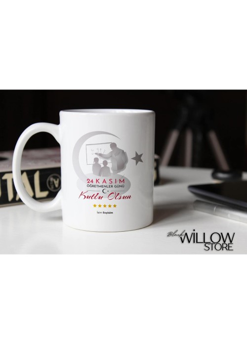 ÖĞRETMENLER GÜNÜ TEMALI KİŞİYE ÖZEL SERAMİK KUPA BARDAK