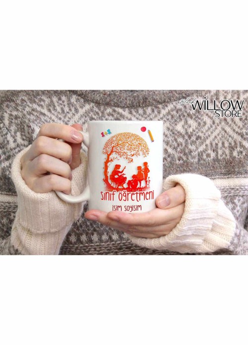 SINIF ÖĞRETMENİ TEMALI KİŞİYE ÖZEL SERAMİK KUPA BARDAK-7