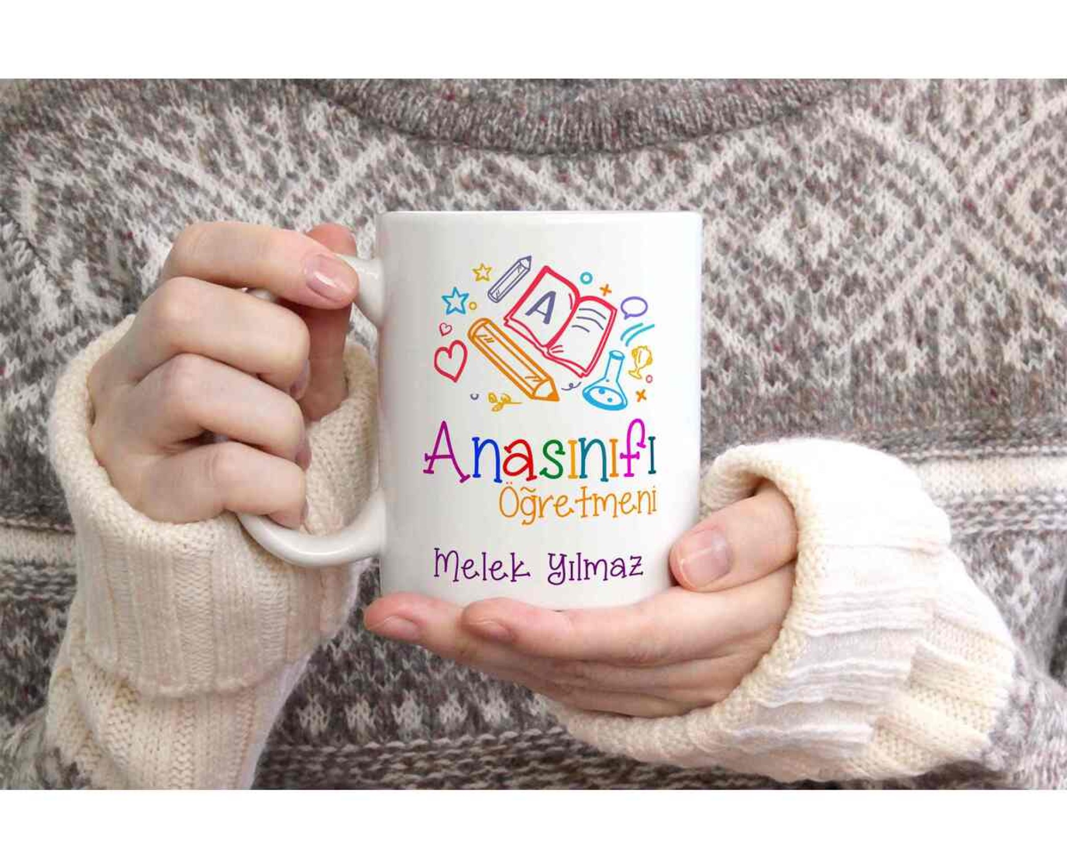 ANA SINIFI ÖĞRETMENİ TEMALI KİŞİYE ÖZEL SERAMİK KUPA BARDAK