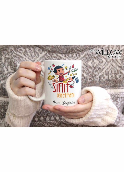SINIF ÖĞRETMENİ TEMALI KİŞİYE ÖZEL SERAMİK KUPA BARDAK-12