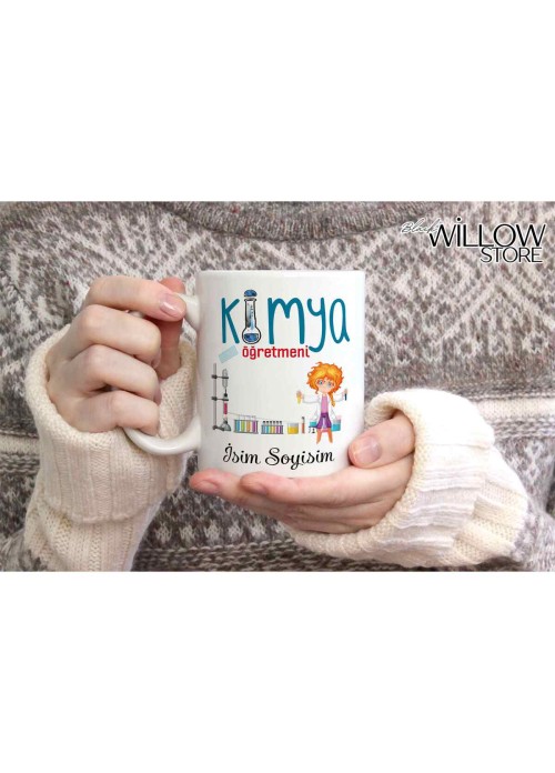 KİMYA ÖĞRETMENİ TEMALI KİŞİYE ÖZEL SERAMİK KUPA BARDAK