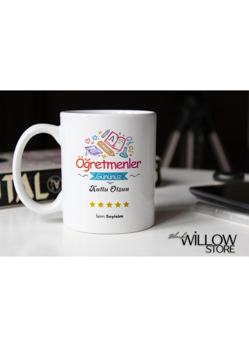 ÖĞRETMENLER GÜNÜ TEMALI KİŞİYE ÖZEL SERAMİK KUPA BARDAK