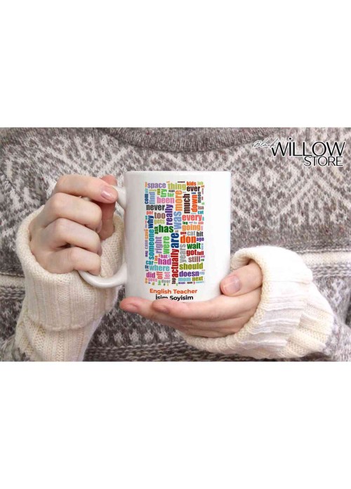 İNGİLİZCE ÖĞRETMENİ TEMALI KİŞİYE ÖZEL SERAMİK KUPA BARDAK