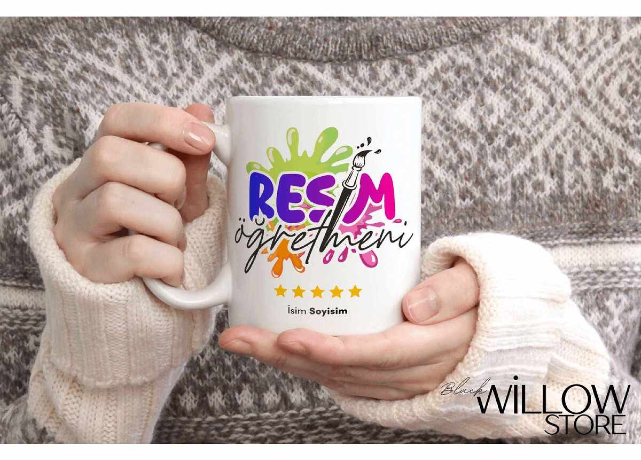 REHBER ÖĞRETMENİ TEMALI KİŞİYE ÖZEL SERAMİK KUPA BARDAK