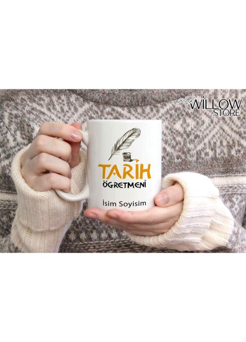 TARİH ÖĞRETMENİ TEMALI KİŞİYE ÖZEL SERAMİK KUPA BARDAK-2