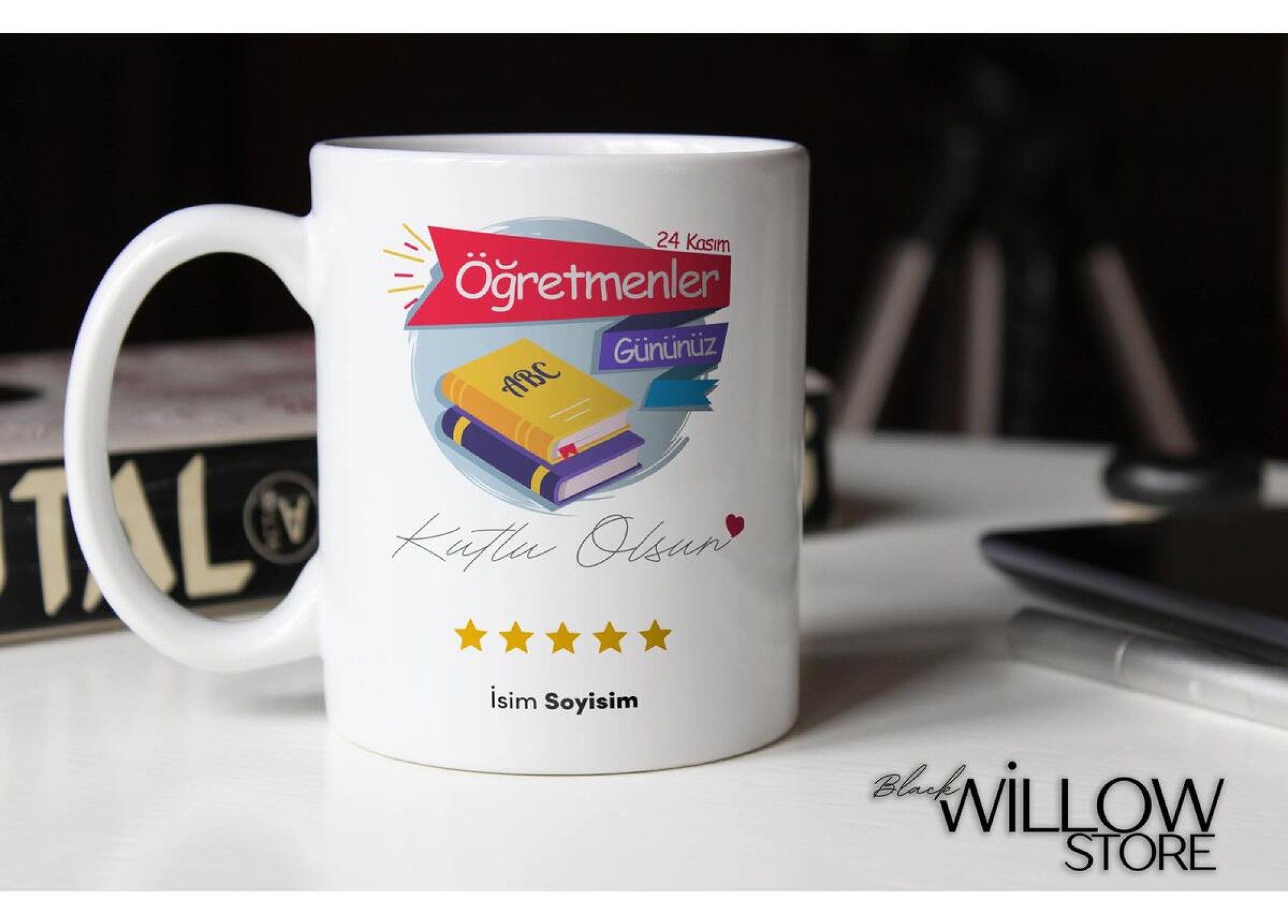 ÖĞRETMENLER GÜNÜ TEMALI KİŞİYE ÖZEL SERAMİK KUPA BARDAK