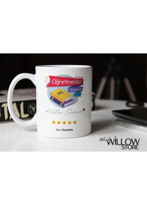ÖĞRETMENLER GÜNÜ TEMALI KİŞİYE ÖZEL SERAMİK KUPA BARDAK