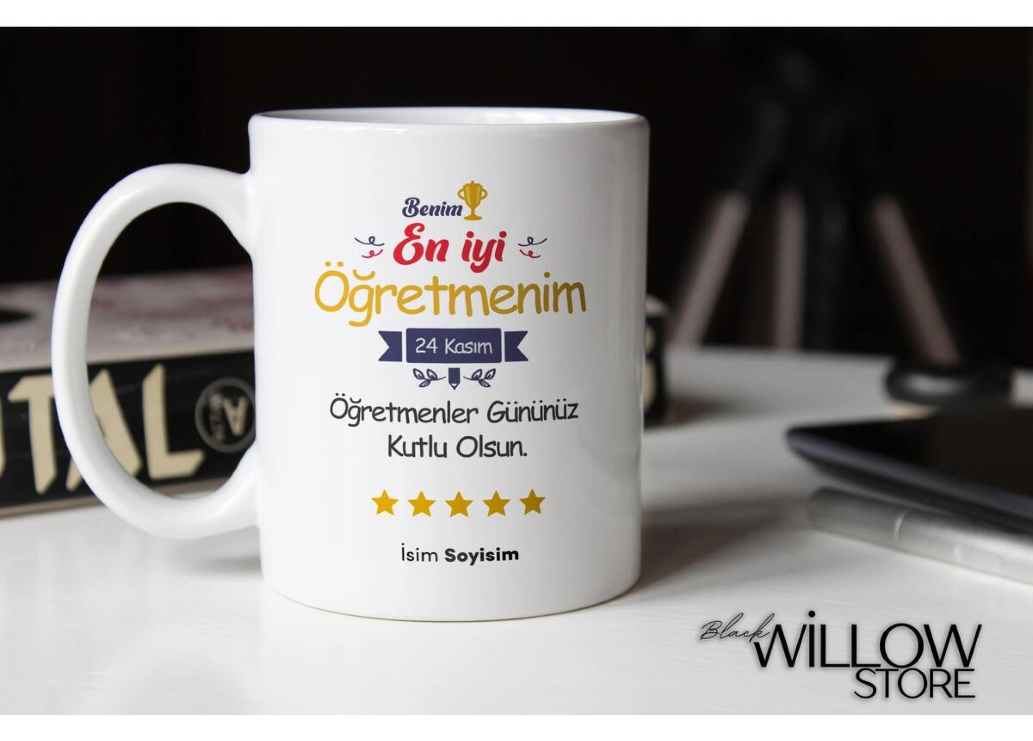 ÖĞRETMENLER GÜNÜ TEMALI KİŞİYE ÖZEL SERAMİK KUPA BARDAK