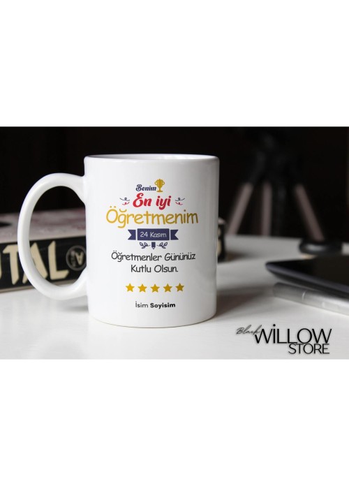 ÖĞRETMENLER GÜNÜ TEMALI KİŞİYE ÖZEL SERAMİK KUPA BARDAK