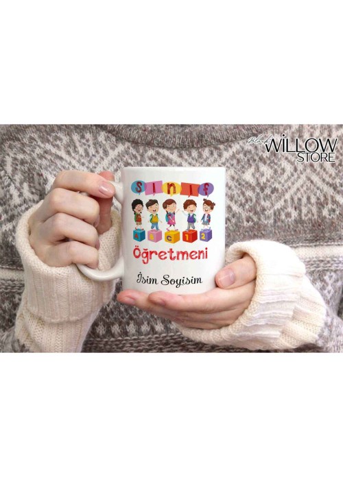 SINIF ÖĞRETMENİ TEMALI KİŞİYE ÖZEL SERAMİK KUPA BARDAK-6
