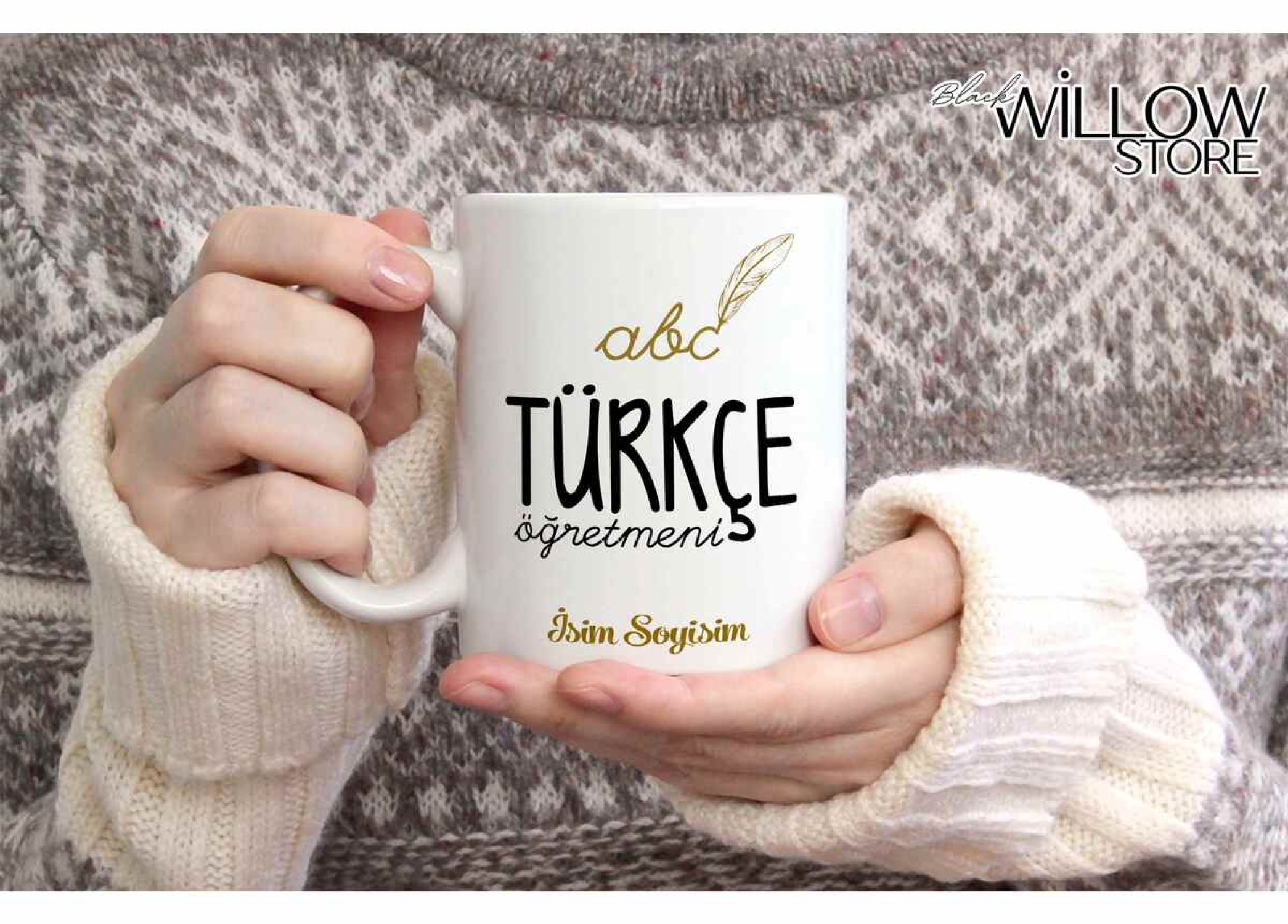 TÜRKÇE ÖĞRETMENİ TEMALI KİŞİYE ÖZEL SERAMİK KUPA BARDAK