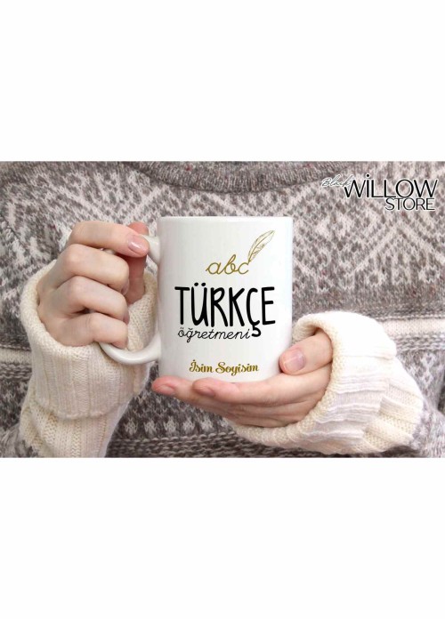 TÜRKÇE ÖĞRETMENİ TEMALI KİŞİYE ÖZEL SERAMİK KUPA BARDAK