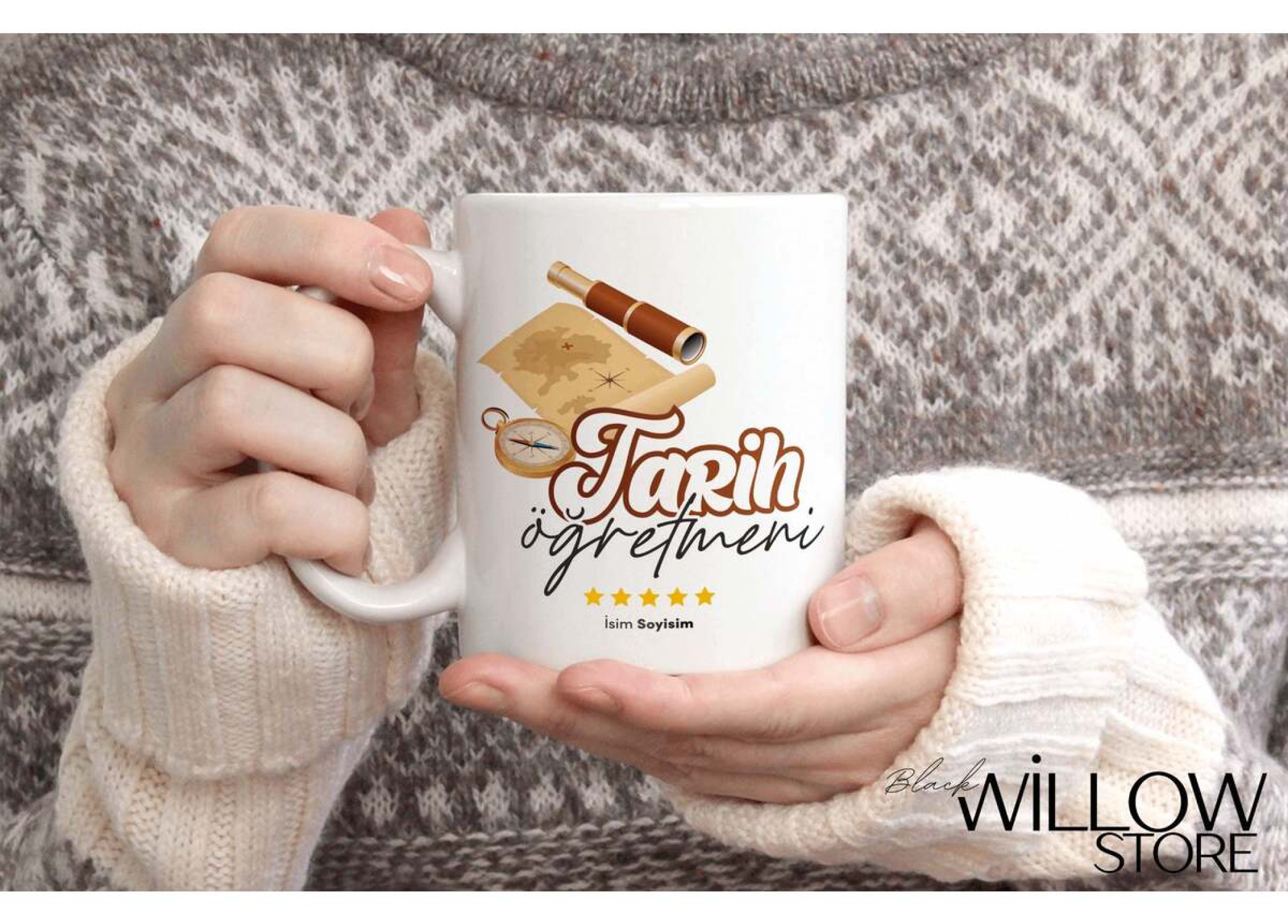 SINIF ÖĞRETMENİ TEMALI KİŞİYE ÖZEL SERAMİK KUPA BARDAK-10