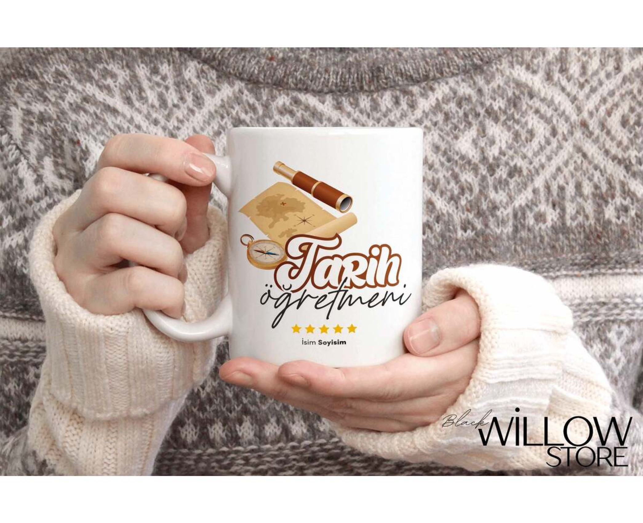 SINIF ÖĞRETMENİ TEMALI KİŞİYE ÖZEL SERAMİK KUPA BARDAK-10