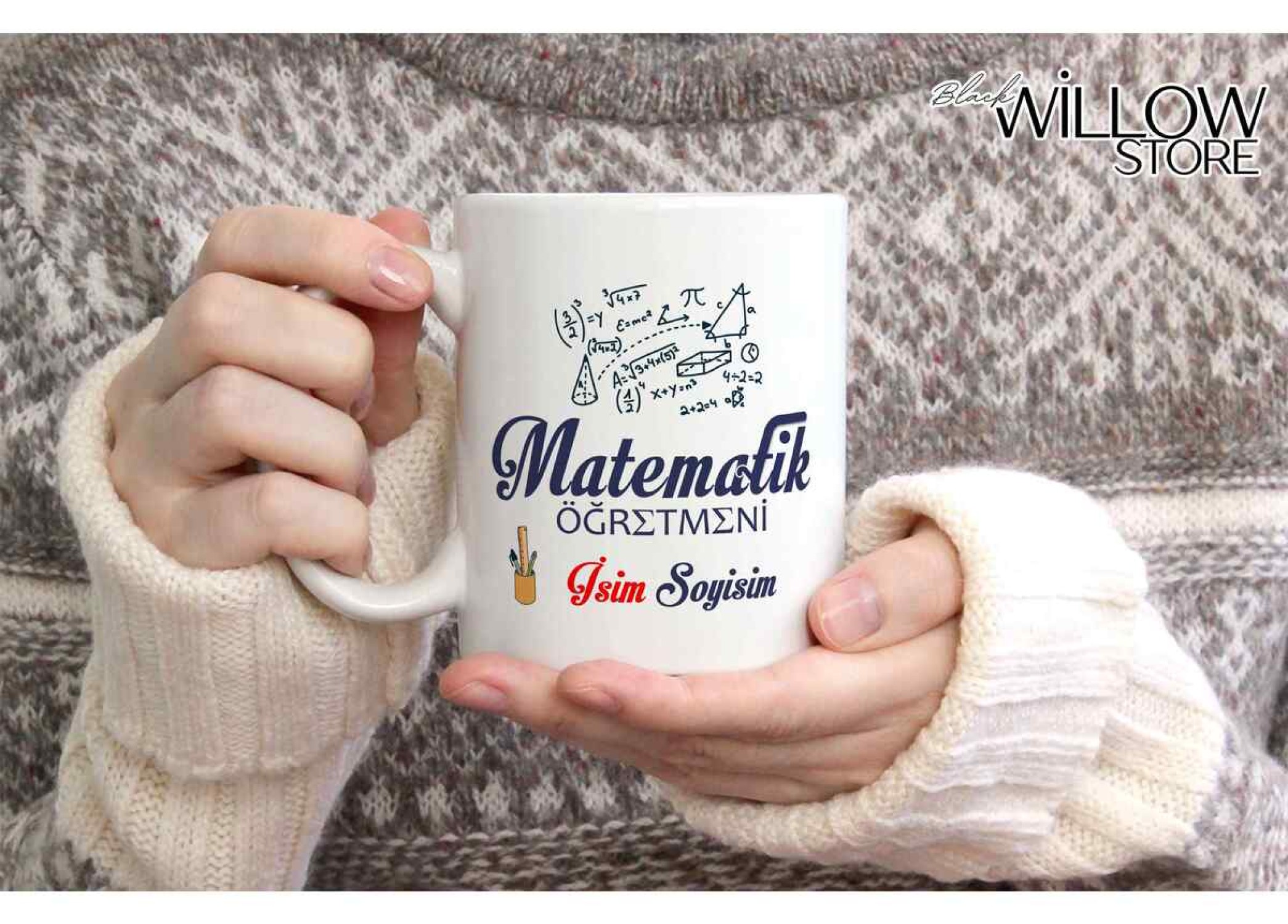 MATEMATİK ÖĞRETMENİ TEMALI KİŞİYE ÖZEL SERAMİK KUPA BARDAK
