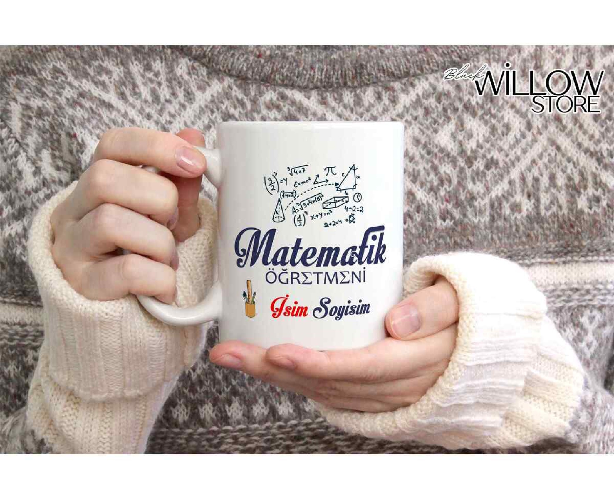 MATEMATİK ÖĞRETMENİ TEMALI KİŞİYE ÖZEL SERAMİK KUPA BARDAK
