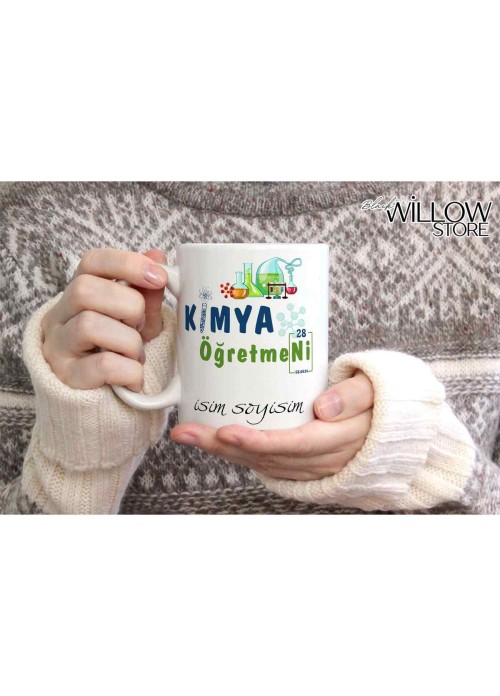KİMYA ÖĞRETMENİ TEMALI KİŞİYE ÖZEL SERAMİK KUPA BARDAK