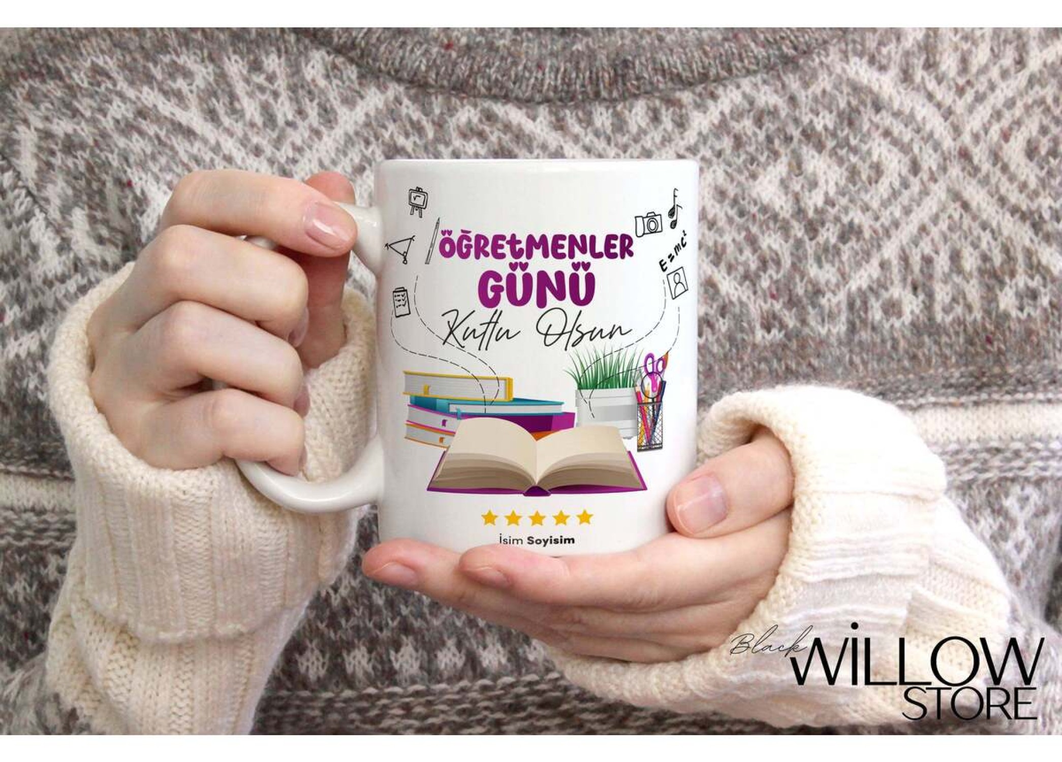 ÖĞRETMENLER GÜNÜ TEMALI KİŞİYE ÖZEL SERAMİK KUPA BARDAK