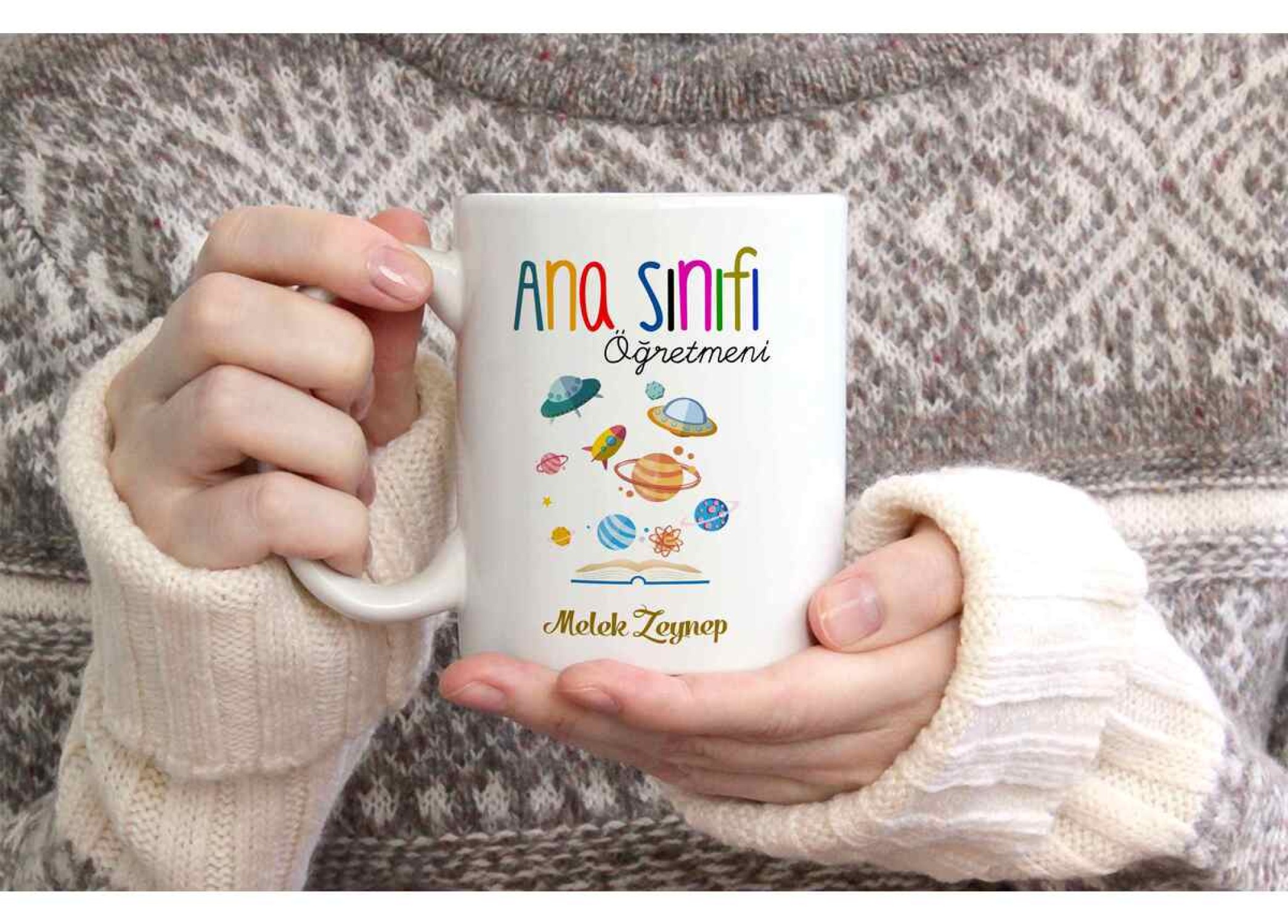 ANA SINIFI ÖĞRETMENİ TEMALI KİŞİYE ÖZEL SERAMİK KUPA BARDAK