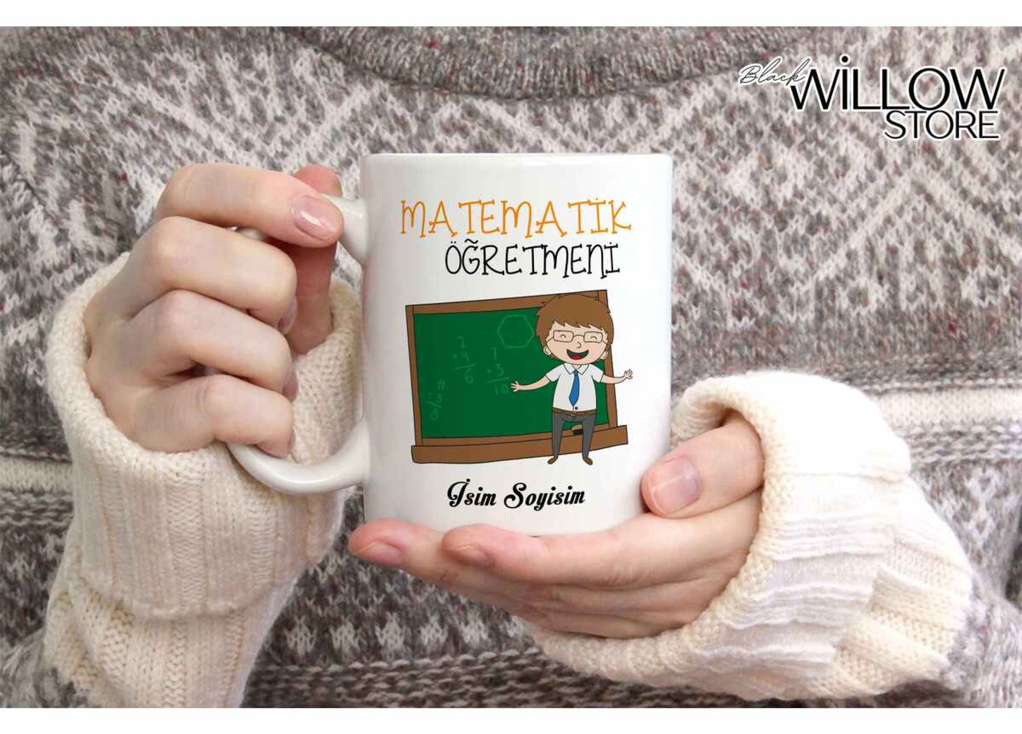 MATEMATİK ÖĞRETMENİ TEMALI KİŞİYE ÖZEL SERAMİK KUPA BARDAK