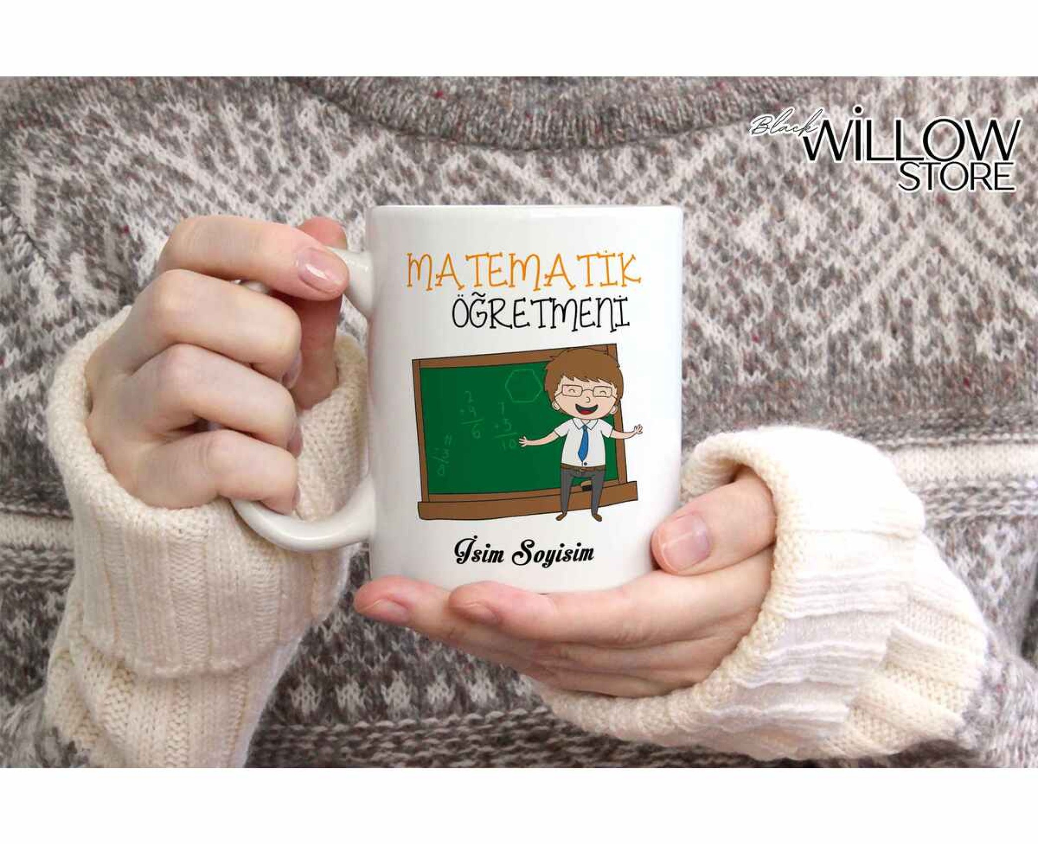 MATEMATİK ÖĞRETMENİ TEMALI KİŞİYE ÖZEL SERAMİK KUPA BARDAK