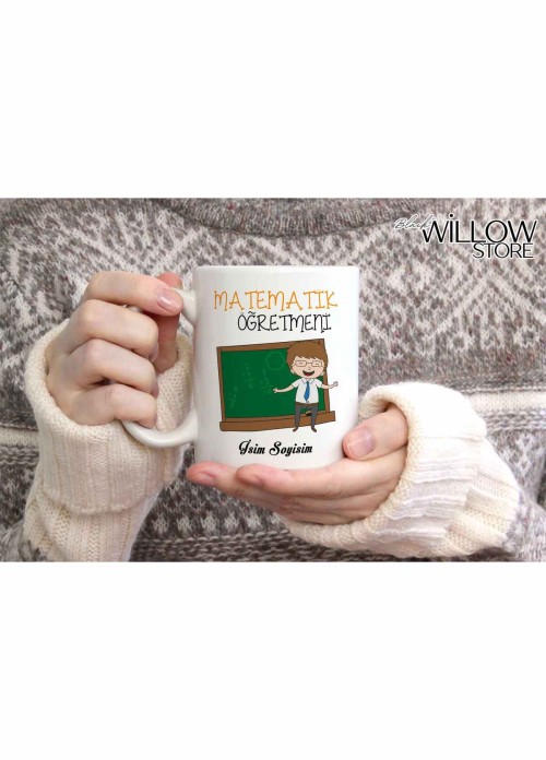 MATEMATİK ÖĞRETMENİ TEMALI KİŞİYE ÖZEL SERAMİK KUPA BARDAK