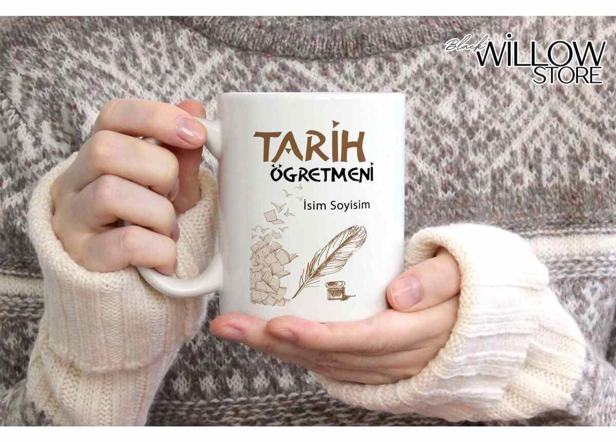 TARİH ÖĞRETMENİ TEMALI KİŞİYE ÖZEL SERAMİK KUPA BARDAK-6