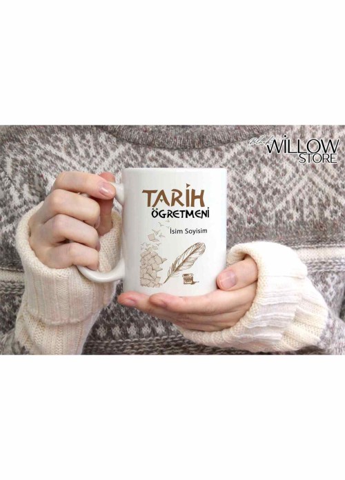 TARİH ÖĞRETMENİ TEMALI KİŞİYE ÖZEL SERAMİK KUPA BARDAK-6