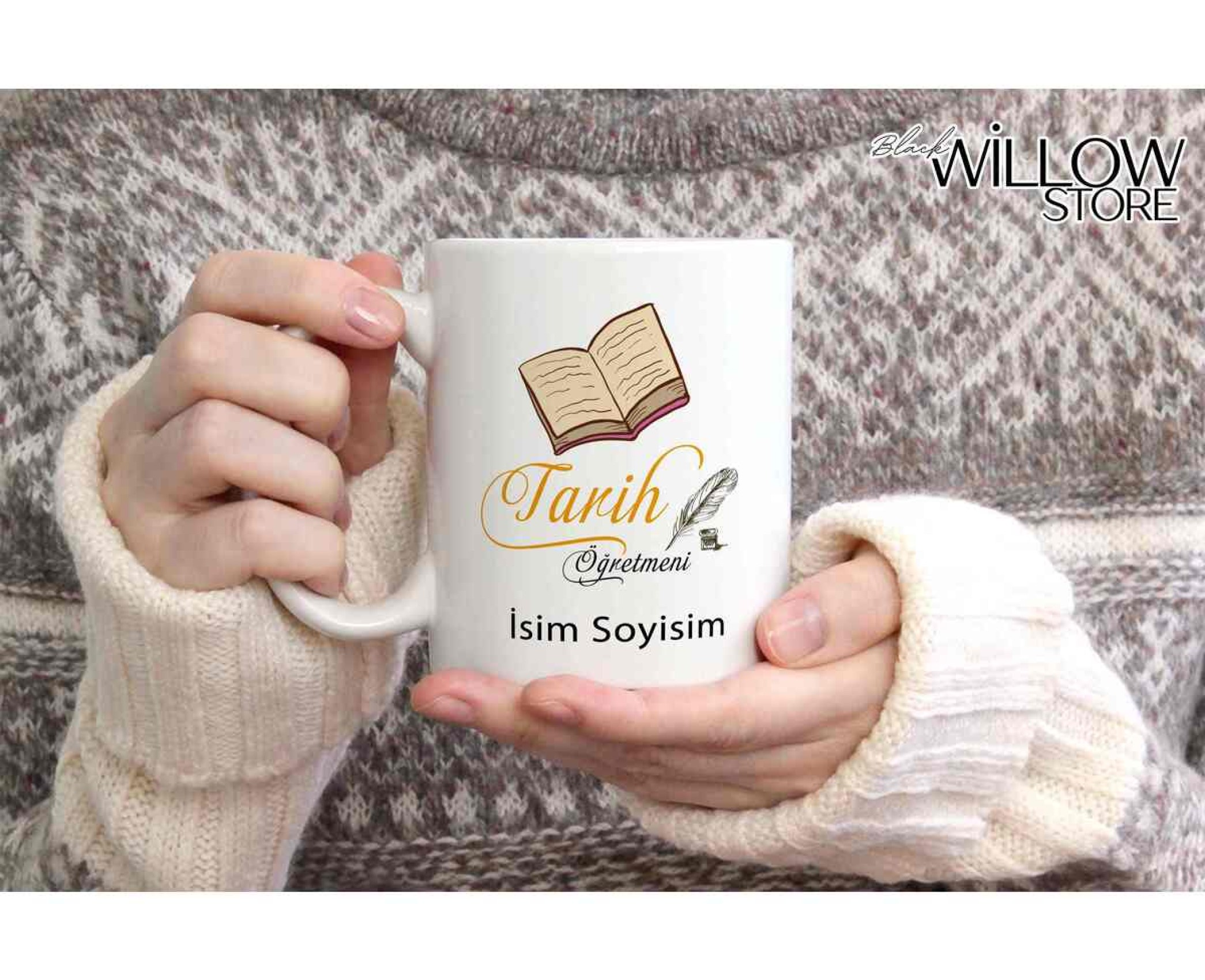 TARİH ÖĞRETMENİ TEMALI KİŞİYE ÖZEL SERAMİK KUPA BARDAK