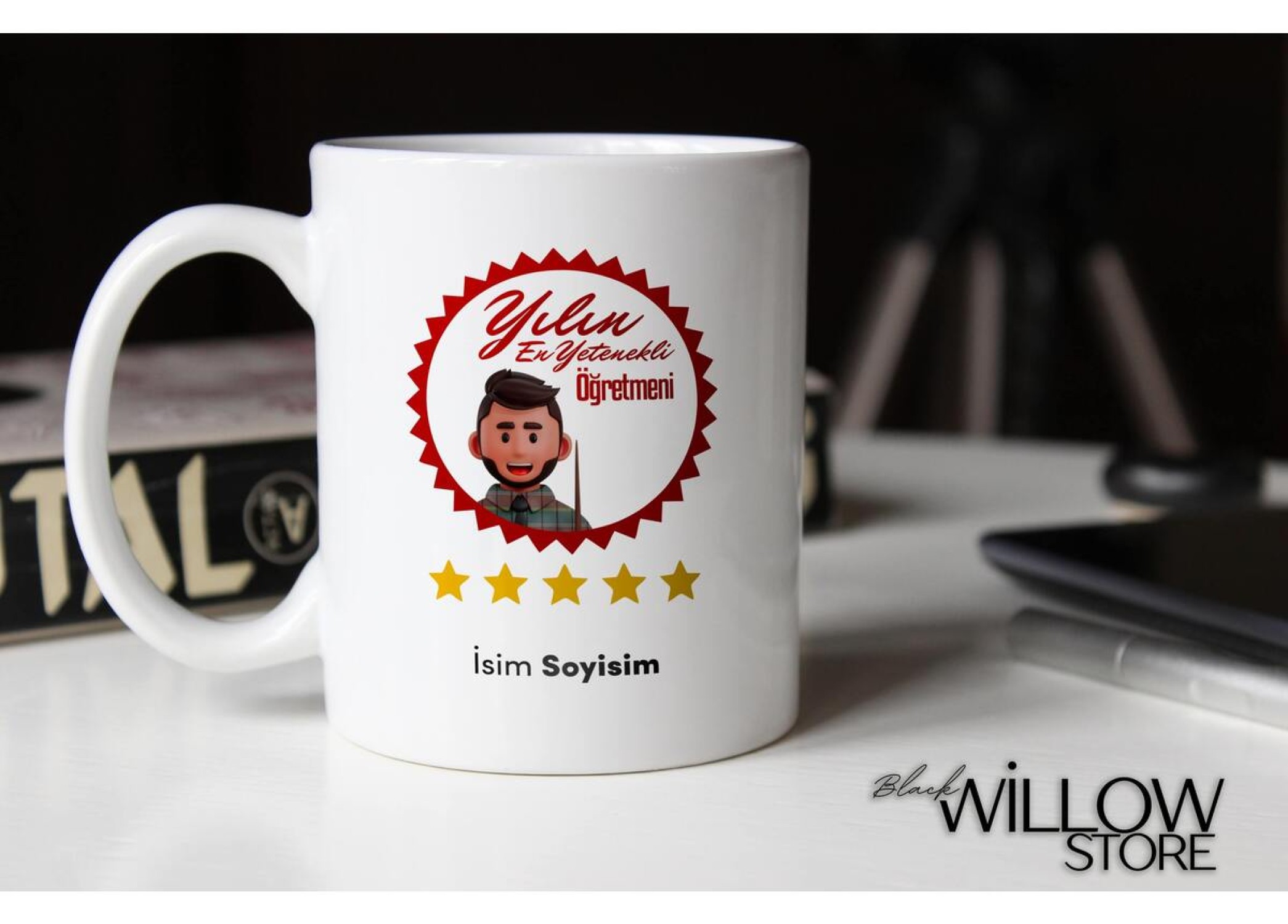 ÖĞRETMENLER GÜNÜ TEMALI KİŞİYE ÖZEL SERAMİK KUPA BARDAK