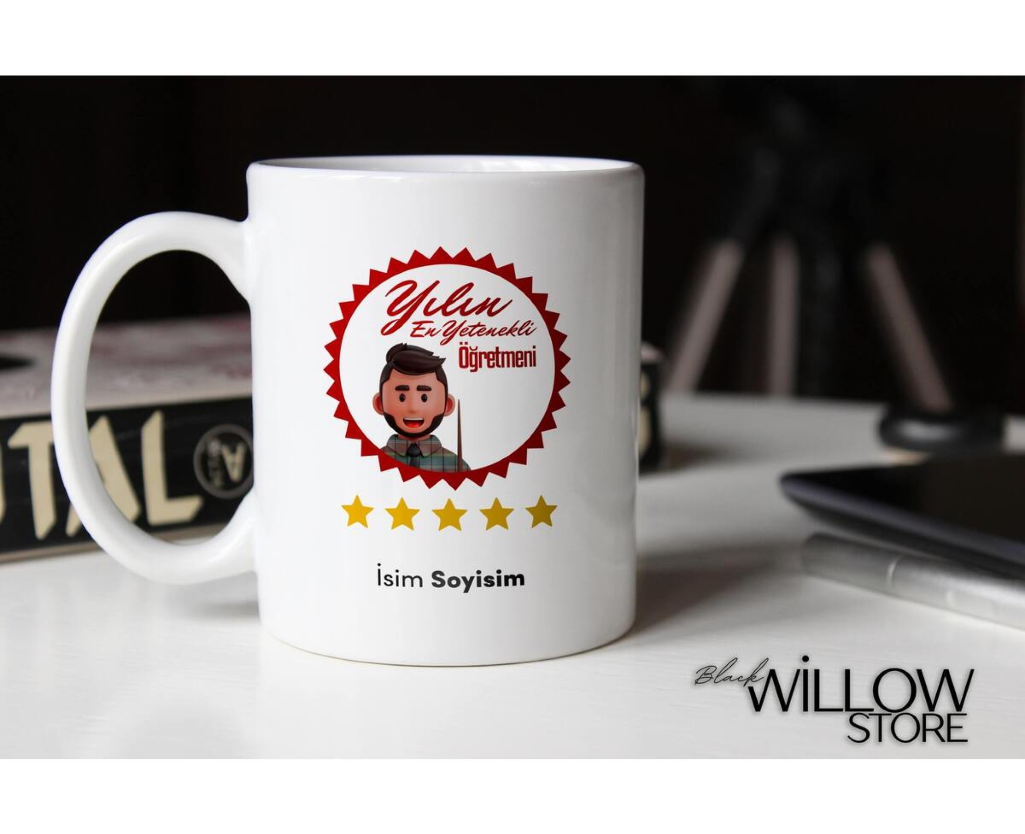 ÖĞRETMENLER GÜNÜ TEMALI KİŞİYE ÖZEL SERAMİK KUPA BARDAK
