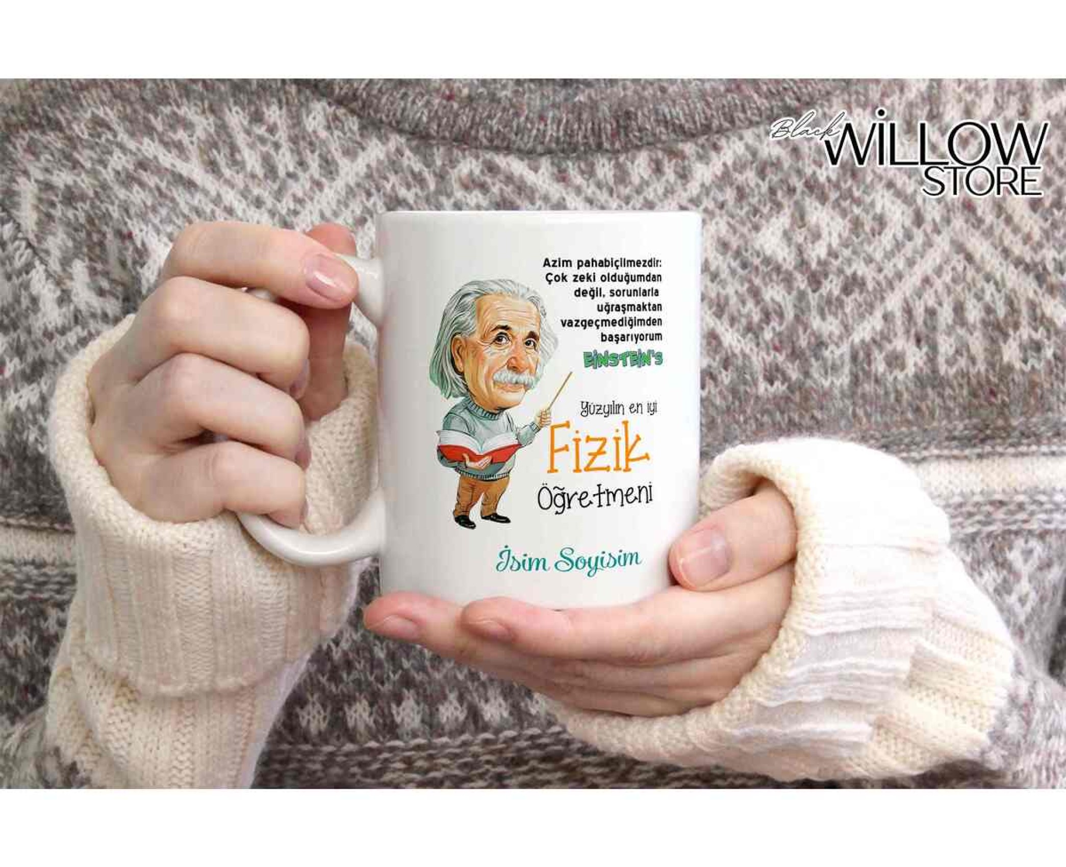 FİZİK ÖĞRETMENİ TEMALI KİŞİYE ÖZEL SERAMİK KUPA BARDAK