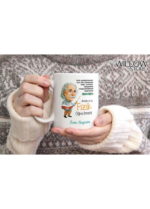 FİZİK ÖĞRETMENİ TEMALI KİŞİYE ÖZEL SERAMİK KUPA BARDAK