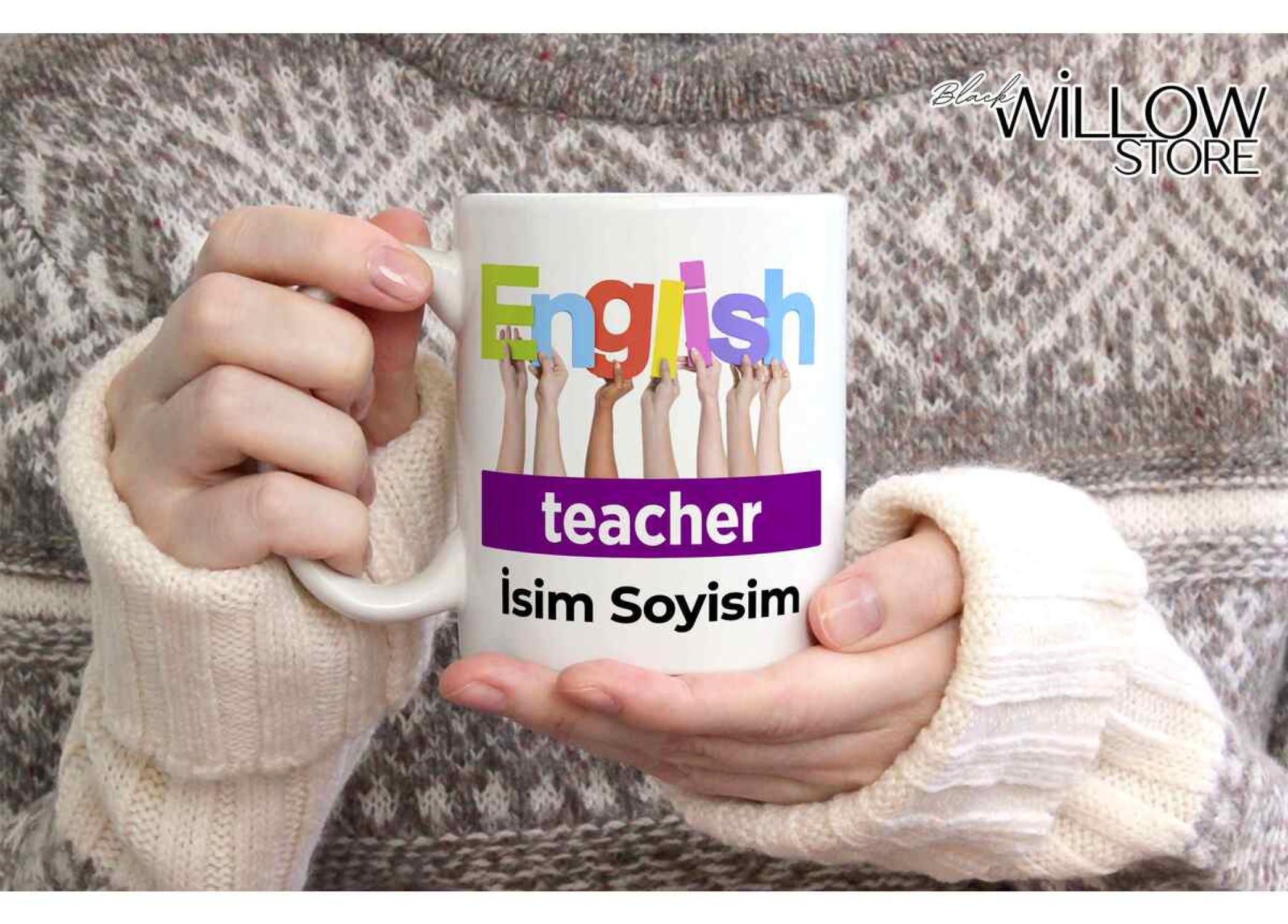 İNGİLİZCE ÖĞRETMENİ TEMALI KİŞİYE ÖZEL SERAMİK KUPA BARDAK