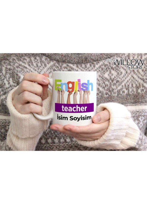 İNGİLİZCE ÖĞRETMENİ TEMALI KİŞİYE ÖZEL SERAMİK KUPA BARDAK
