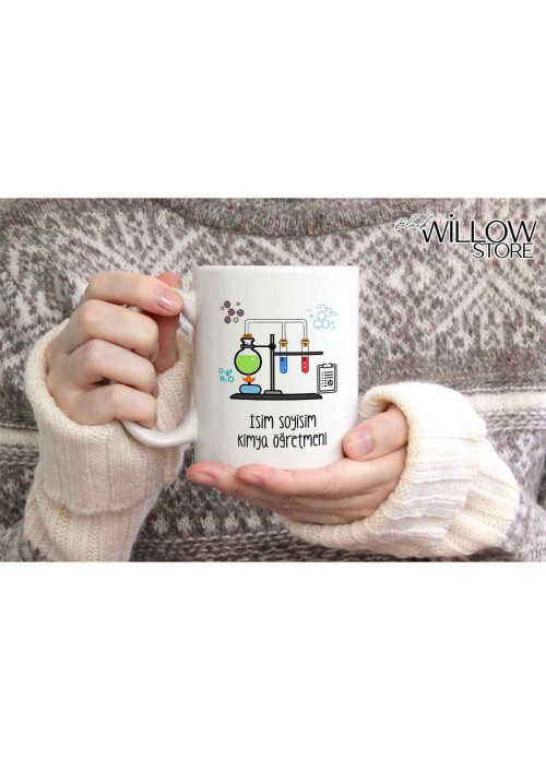 KİMYA ÖĞRETMENİ TEMALI KİŞİYE ÖZEL SERAMİK KUPA BARDAK