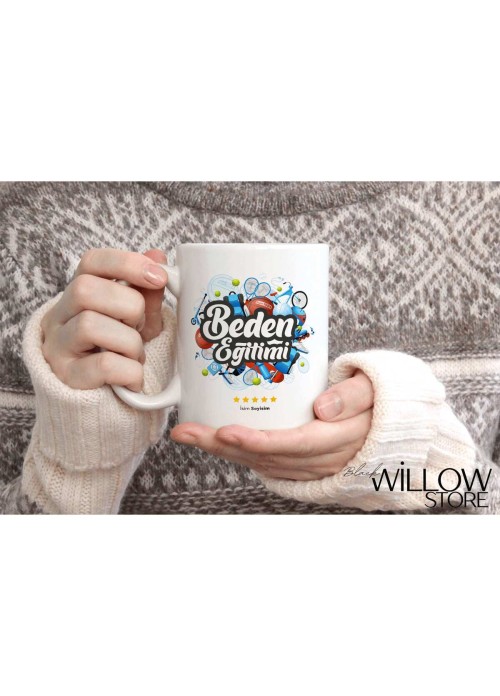 BEDEN ÖĞRETMENİ TEMALI KİŞİYE ÖZEL SERAMİK KUPA BARDAK