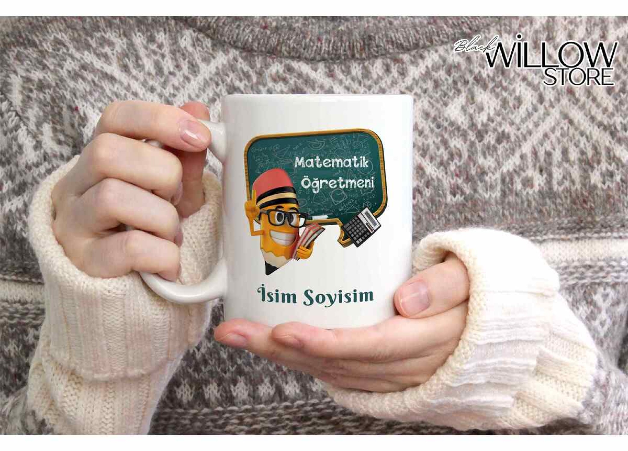 MATEMATİK ÖĞRETMENİ TEMALI KİŞİYE ÖZEL SERAMİK KUPA BARDAK