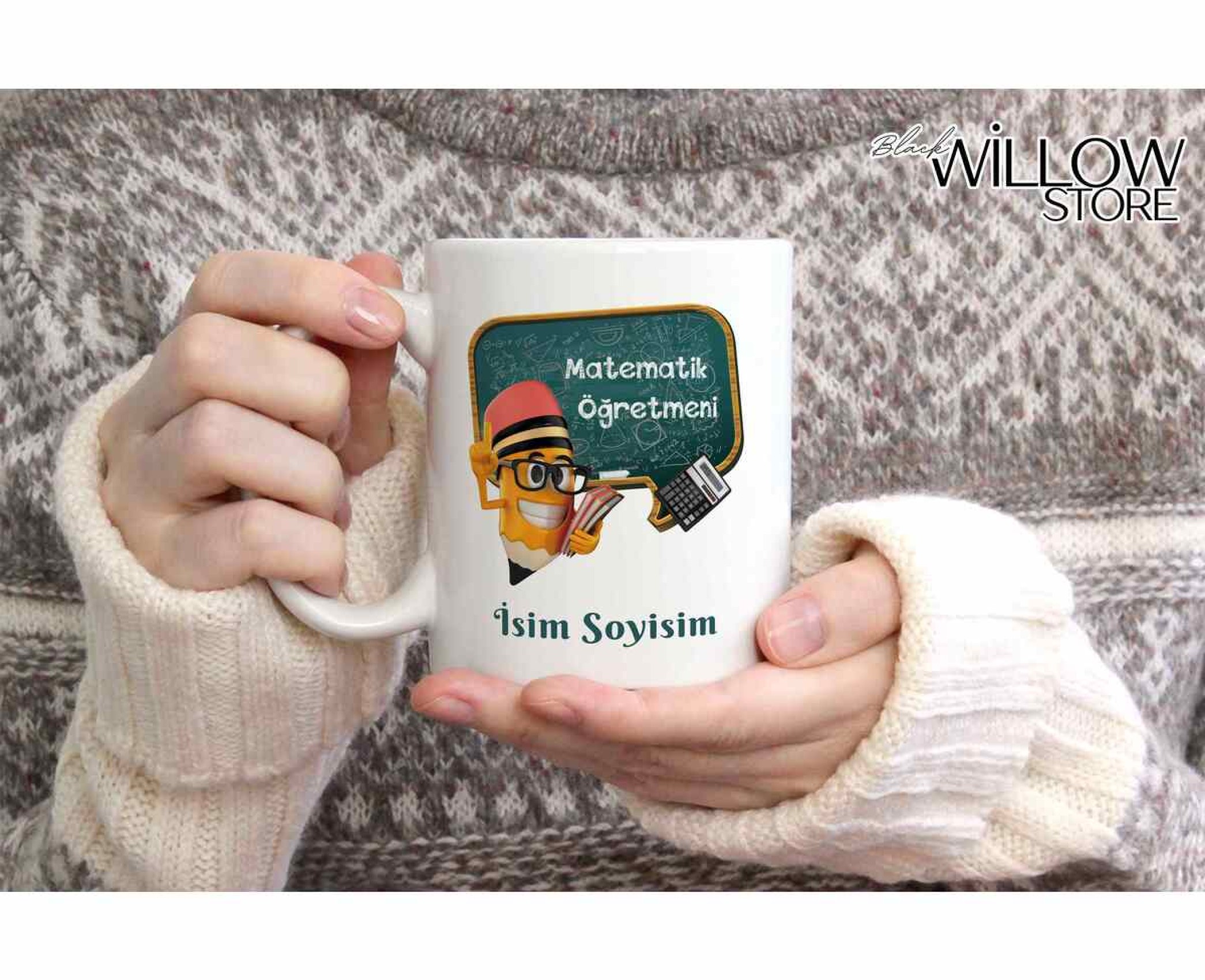 MATEMATİK ÖĞRETMENİ TEMALI KİŞİYE ÖZEL SERAMİK KUPA BARDAK