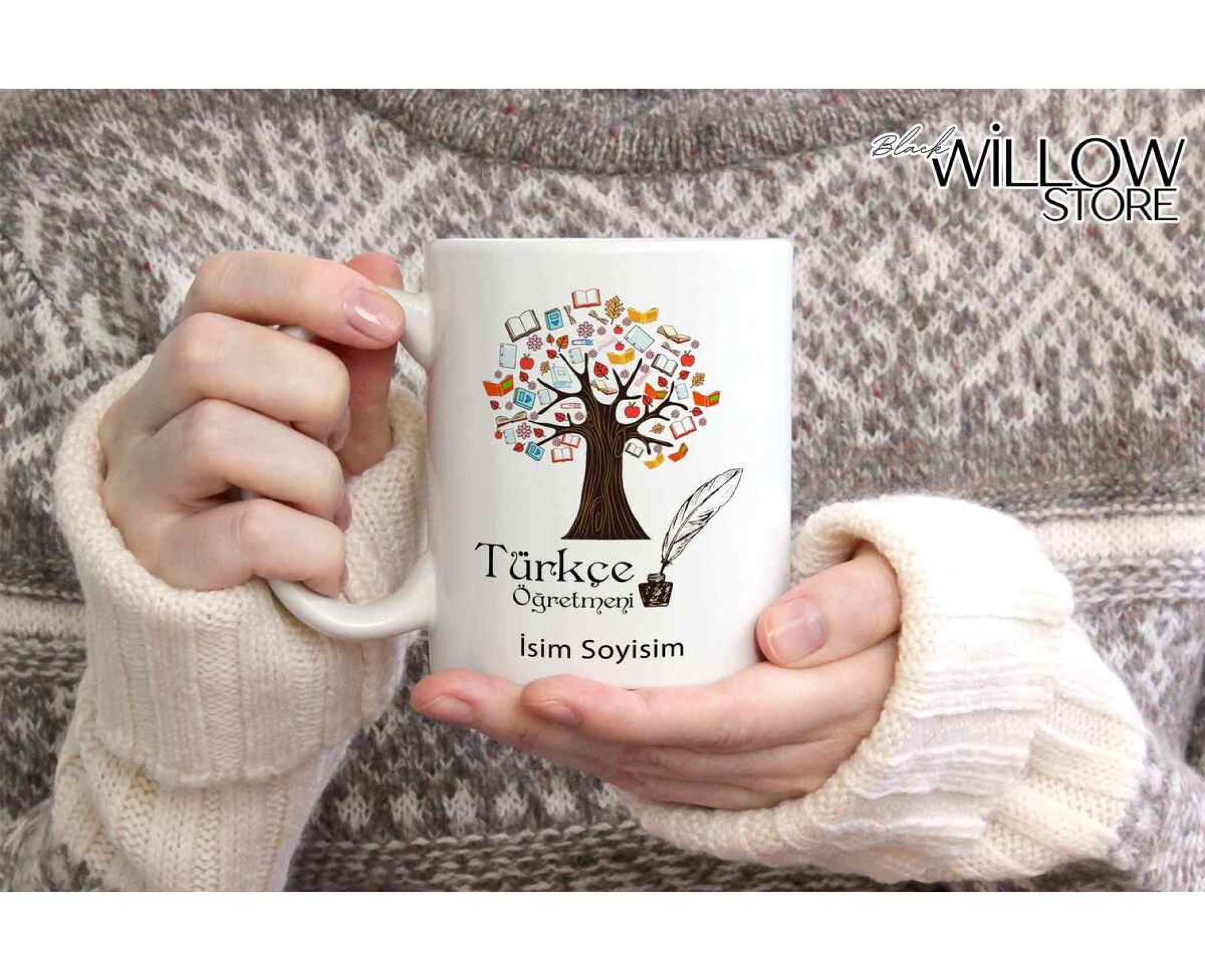 TÜRKÇE ÖĞRETMENİ TEMALI KİŞİYE ÖZEL SERAMİK KUPA BARDAK