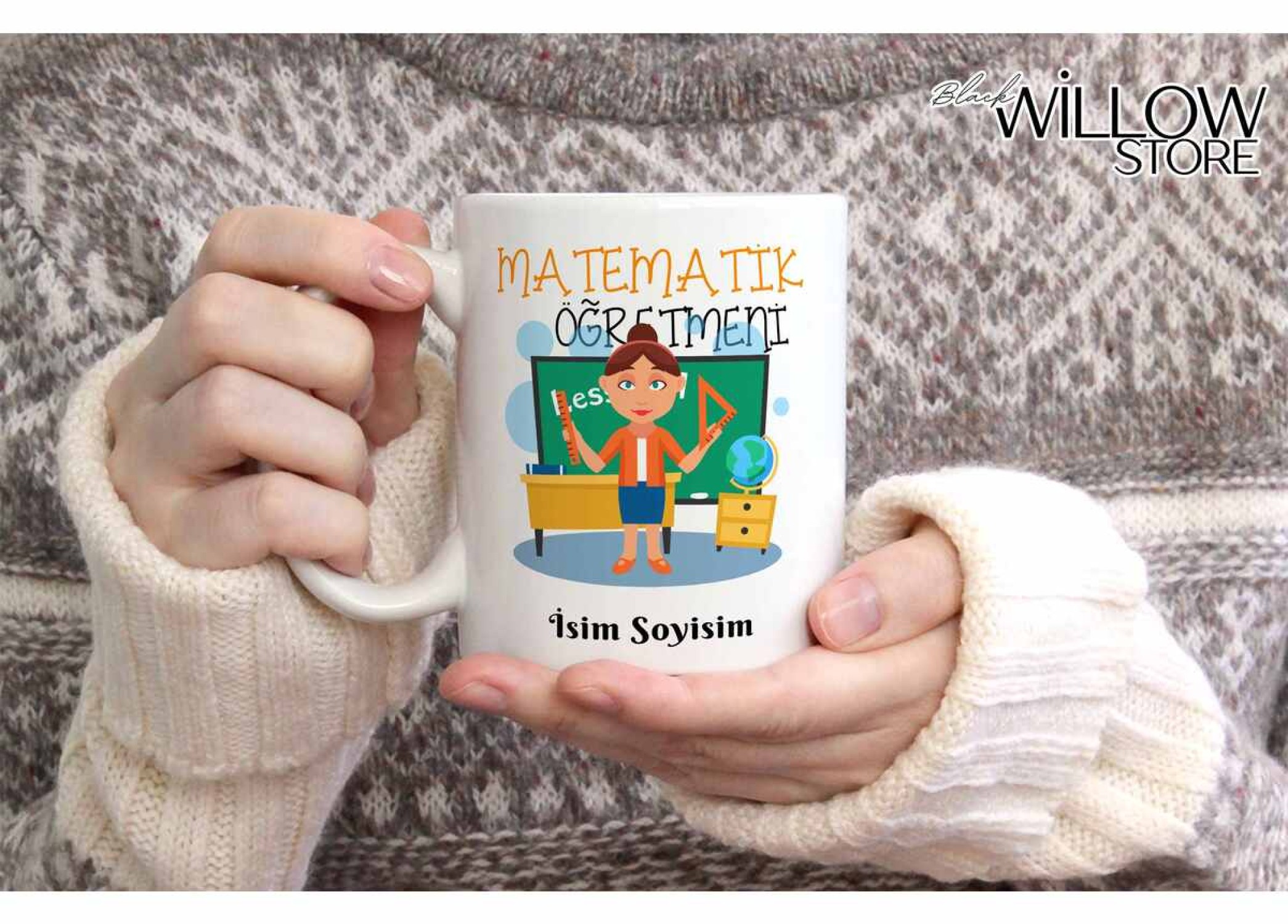 MATEMATİK ÖĞRETMENİ TEMALI KİŞİYE ÖZEL SERAMİK KUPA BARDAK