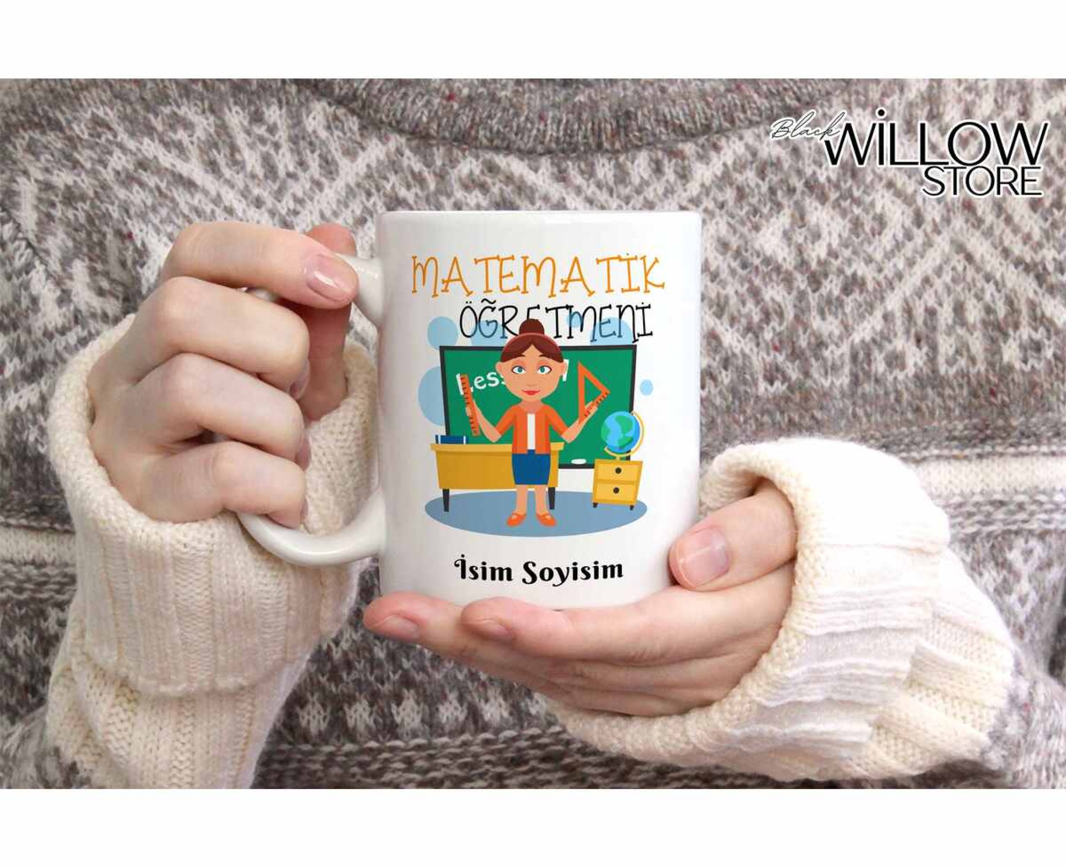 MATEMATİK ÖĞRETMENİ TEMALI KİŞİYE ÖZEL SERAMİK KUPA BARDAK