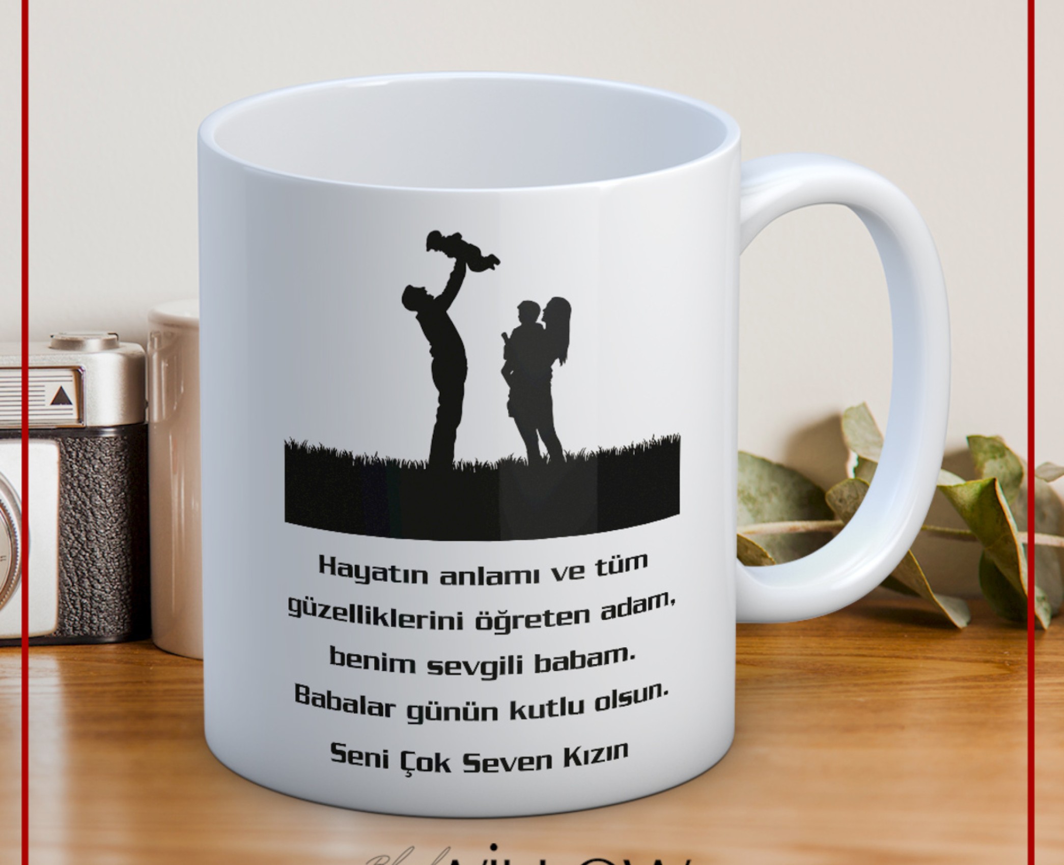 BABALAR GÜNÜ TEMALI İSİMLİ KİŞİYE ÖZEL SERAMİK KUPA BARDAK-29