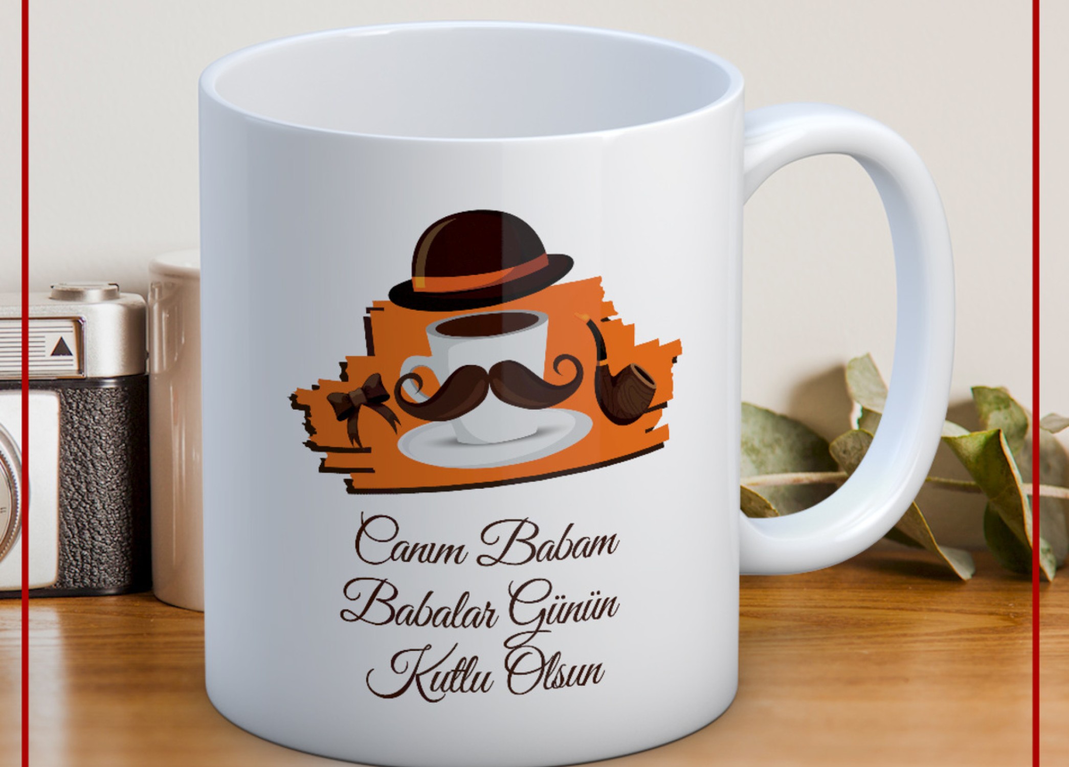 BABALAR GÜNÜ TEMALI İSİMLİ KİŞİYE ÖZEL SERAMİK KUPA BARDAK-14