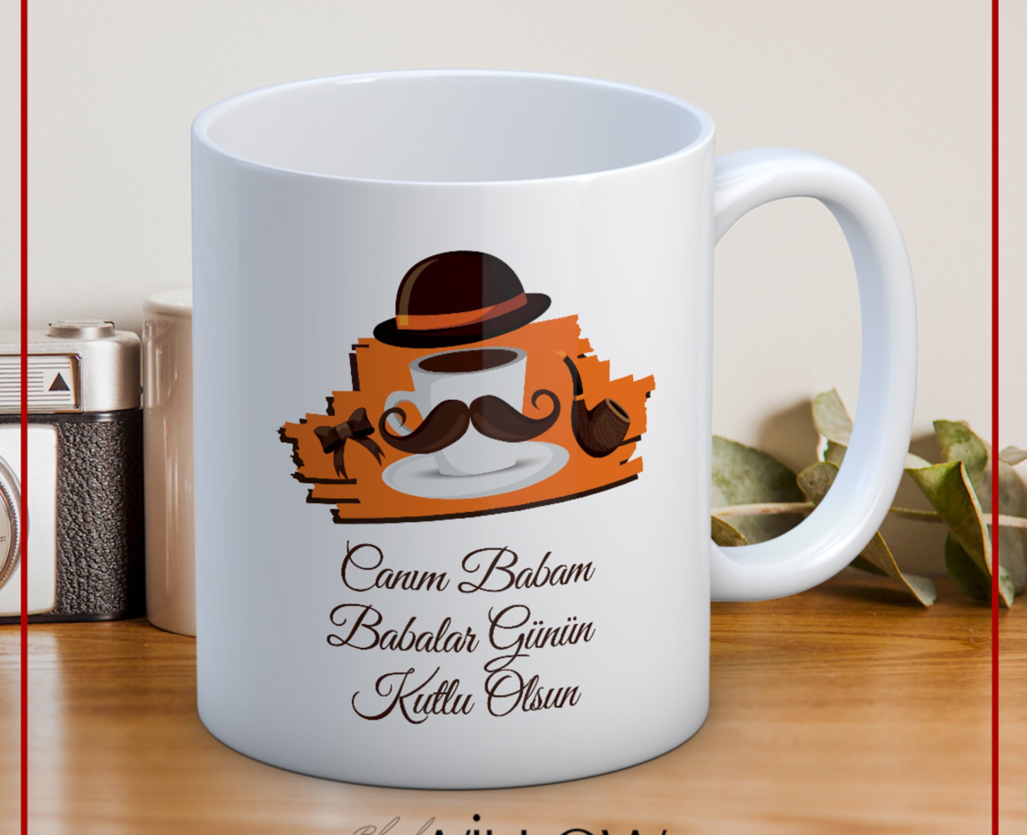 BABALAR GÜNÜ TEMALI İSİMLİ KİŞİYE ÖZEL SERAMİK KUPA BARDAK-14