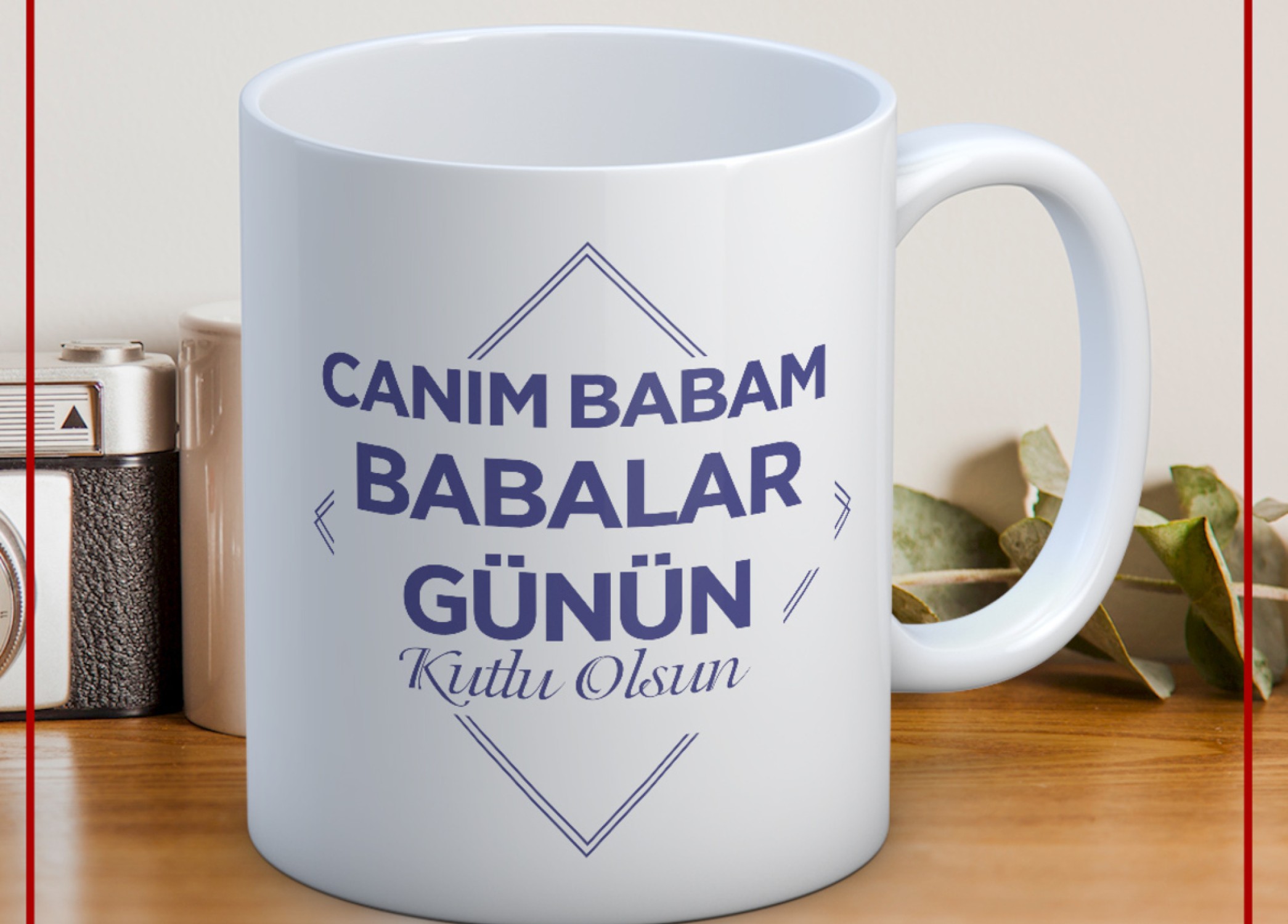 BABALAR GÜNÜ TEMALI İSİMLİ KİŞİYE ÖZEL SERAMİK KUPA BARDAK-42