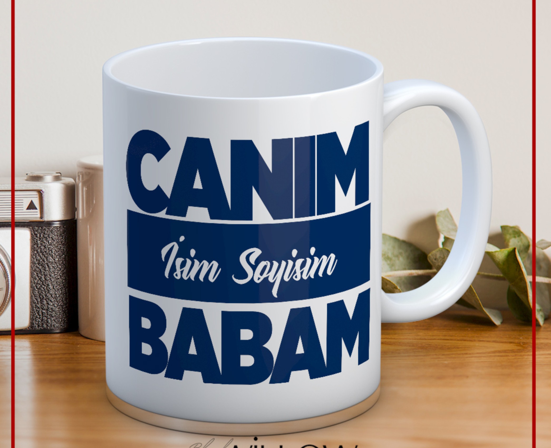 BABALAR GÜNÜ TEMALI İSİMLİ KİŞİYE ÖZEL SERAMİK KUPA BARDAK-72