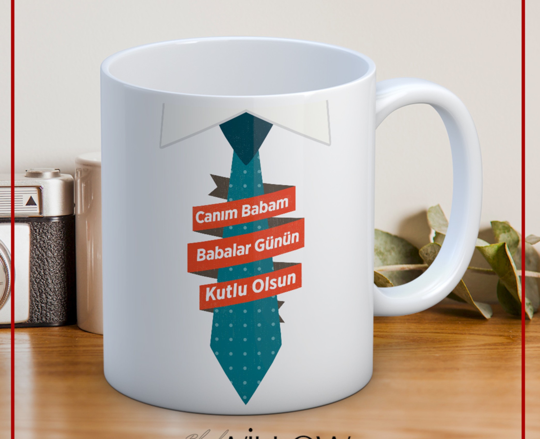 BABALAR GÜNÜ TEMALI İSİMLİ KİŞİYE ÖZEL SERAMİK KUPA BARDAK-28