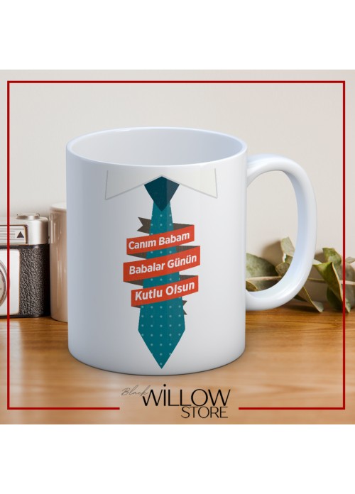 BABALAR GÜNÜ TEMALI İSİMLİ KİŞİYE ÖZEL SERAMİK KUPA BARDAK-28