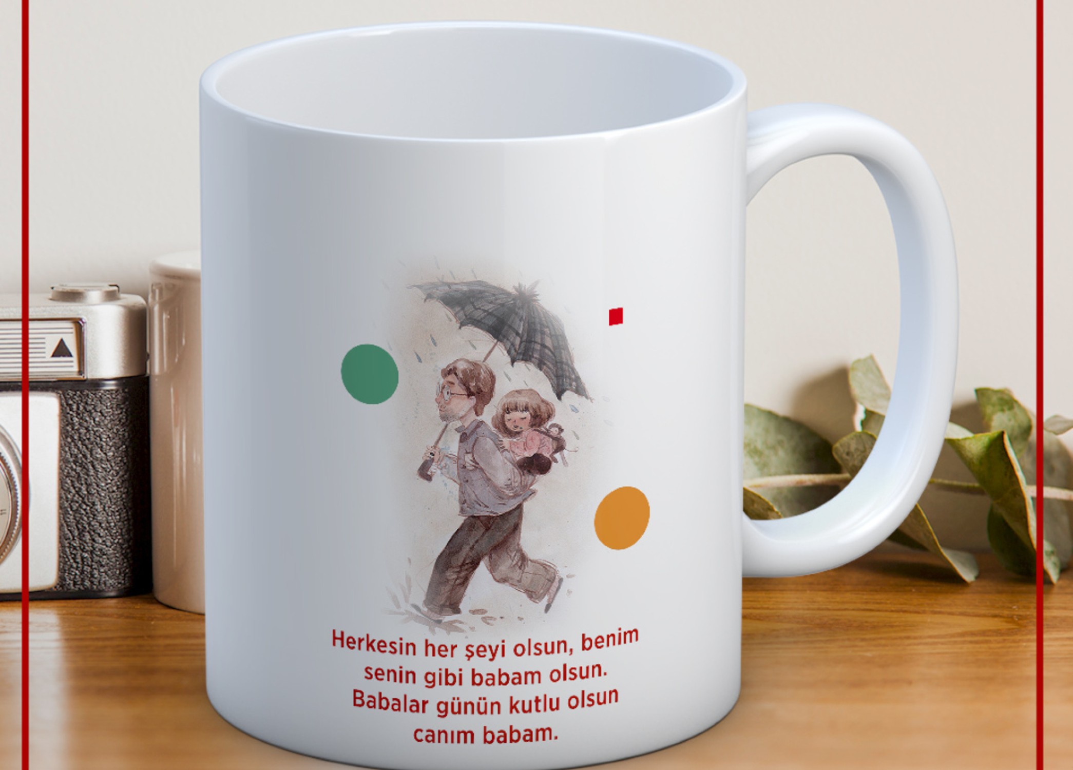 BABALAR GÜNÜ TEMALI İSİMLİ KİŞİYE ÖZEL SERAMİK KUPA BARDAK-39